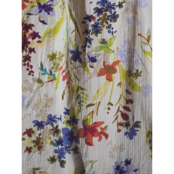 Eddie Bauer Dress Womens Small White Floral 100% Cotton Lined Cap Sleeve Belted - Picture 2 of 10